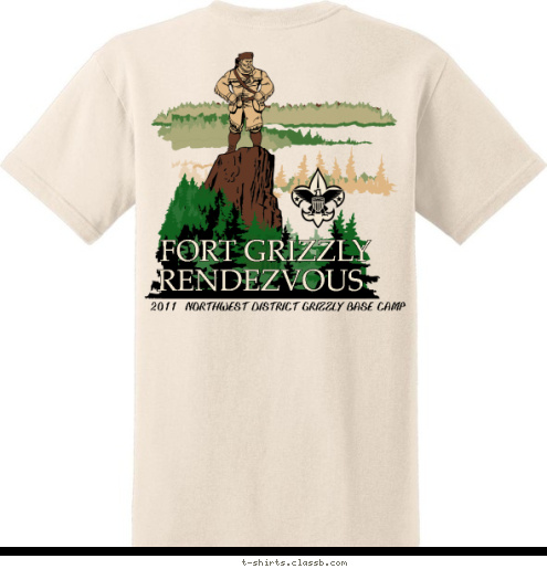 2011 RENDEZVOUS FORT GRIZZLY 2011  NORTHWEST DISTRICT GRIZZLY BASE CAMP   RENDEZVOUS FORT GRIZZLY T-shirt Design 