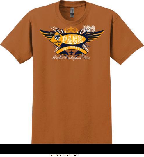 Pack 123 Anytown, Usa CUB SCOUTS 123 T-shirt Design 