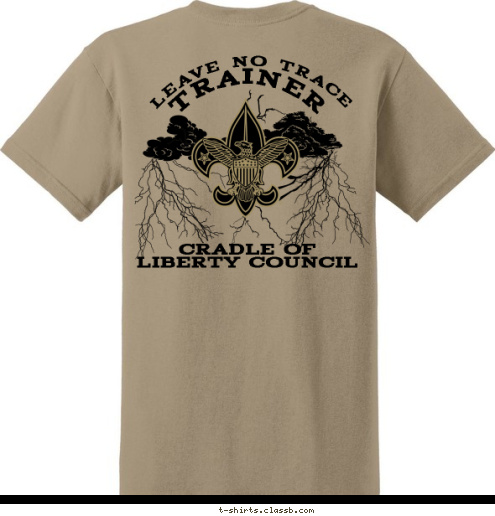 TRAINER LEAVE NO TRACE LEAVE NO TRACE CRADLE OF LIBERTY COUNCIL TRAINER T-shirt Design 