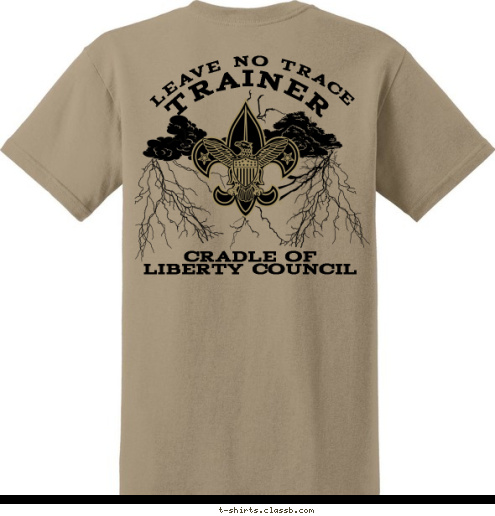 TRAINER LEAVE NO TRACE LEAVE NO TRACE CRADLE OF LIBERTY COUNCIL TRAINER T-shirt Design 