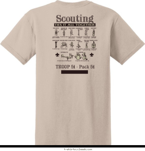 2011 Troop 51 - Pack 51 Clarendon Hills, IL Webelos
Campout TROOP 51 - Pack 51 T-shirt Design 