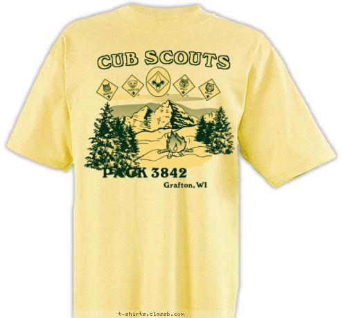 Grafton, WI PACK 3842 CUB SCOUTS T-shirt Design 