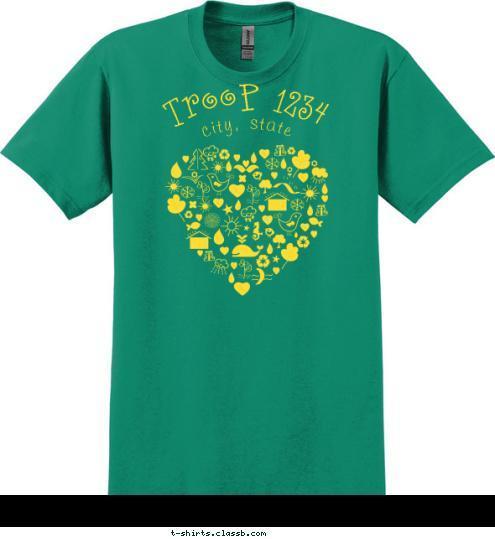 city, state Troop 1234 T-shirt Design SP3436