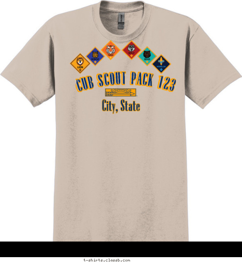 CUB SCOUT PACK 123 City, State T-shirt Design SP3376