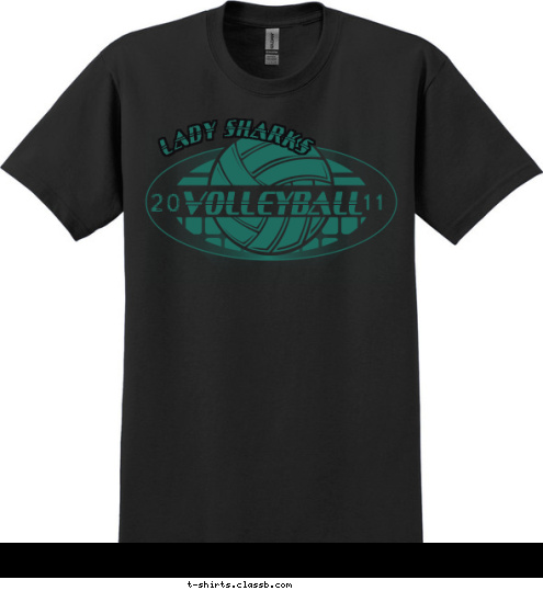  LADY SHARKS  11 20 VOLLEYBALL T-shirt Design 