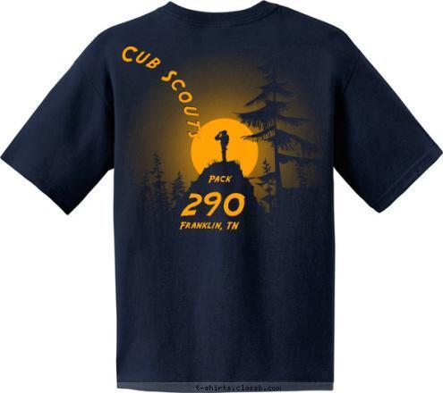 Pack 290 Franklin, TN 290 Pack Cub Scouts T-shirt Design 