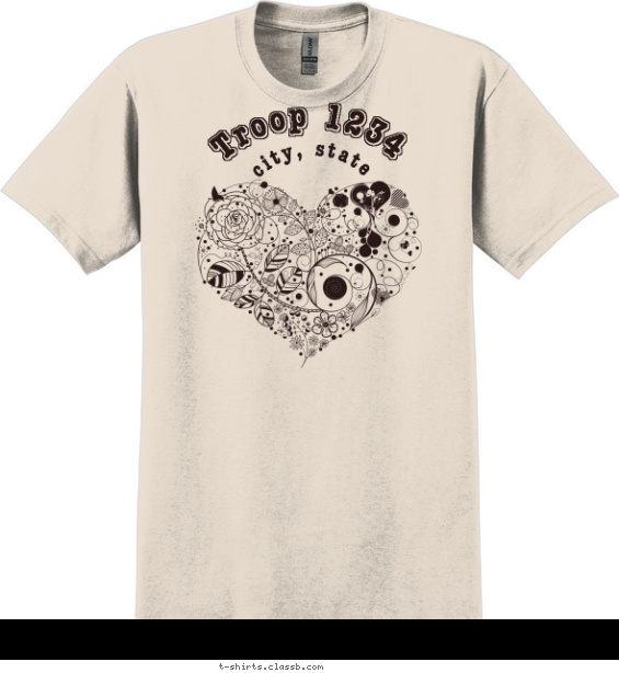 Floral Heart Collage T-shirt Design