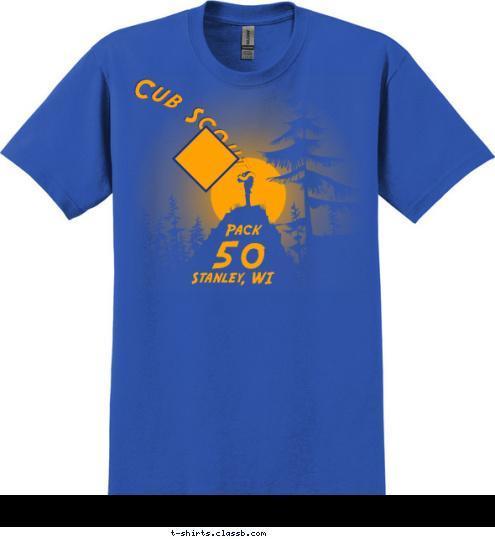 Stanley, WI 50 Pack Cub Scouts T-shirt Design 