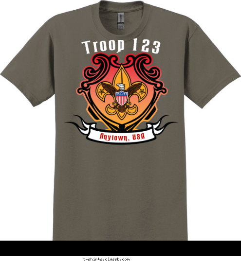 Boy Scouts Of America Troop 123 Anytown, USA T-shirt Design SP3386