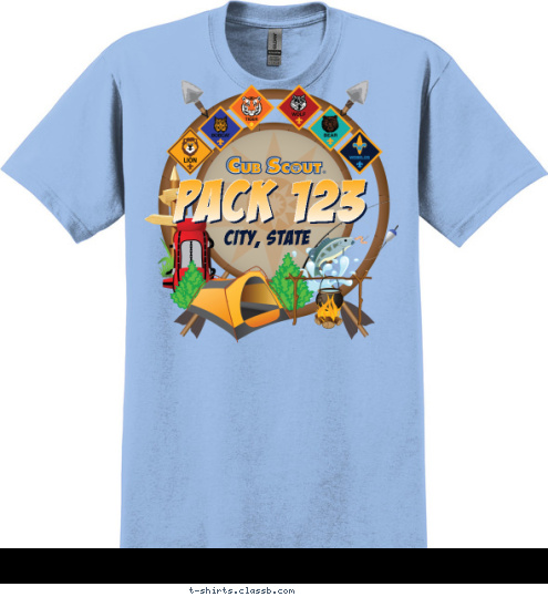 PACK 123 CITY, STATE T-shirt Design SP3391