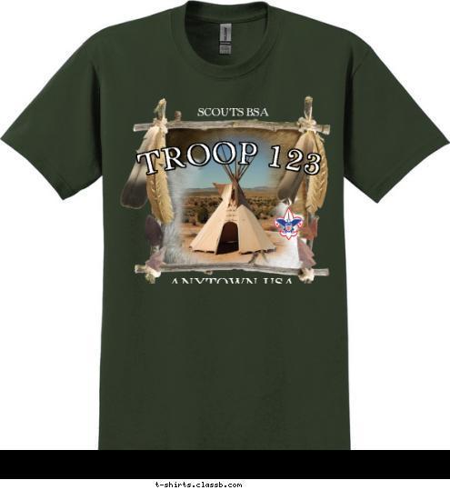 TROOP 123 ANYTOWN, USA BOY SCOUTS OF AMERICA T-shirt Design SP3397