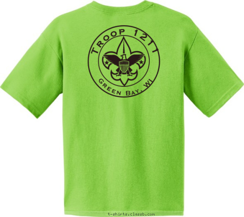 Green Bay, WI Troop 1211 BSA Green Bay, WI TROOP 1211 T-shirt Design borrowed