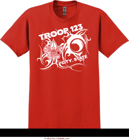 TROOP 123 CITY, STATE TROOP 123 T-shirt Design SP3431