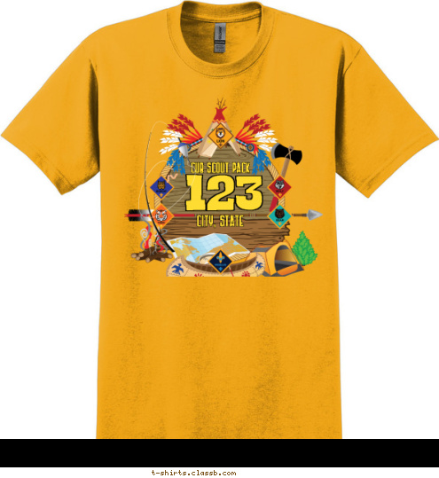 CITY, STATE CUB SCOUT PACK 123 T-shirt Design SP3416