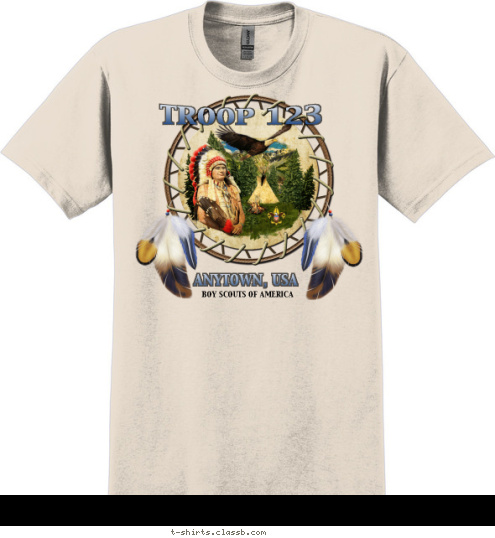 BOY SCOUTS OF AMERICA ANYTOWN, USA TROOP 123 T-shirt Design SP3413