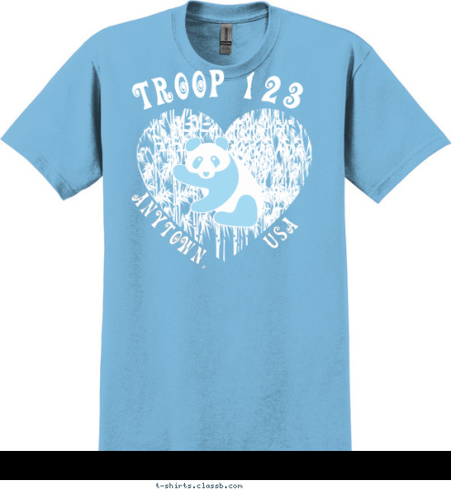 USA ANYTOWN, TROOP 123 T-shirt Design SP3478