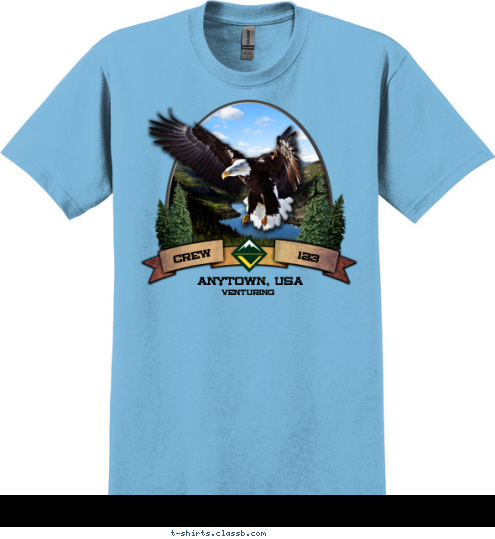 VENTURING ANYTOWN, USA 123 CREW T-shirt Design SP3324