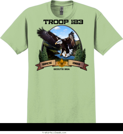 BOY SCOUTS OF AMERICA ANYTOWN, USA 123 TROOP T-shirt Design SP3329