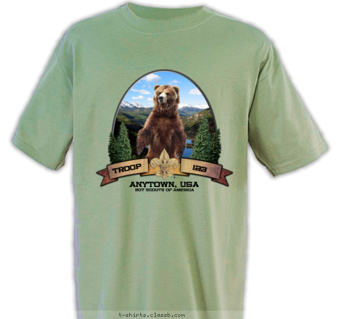 BOY SCOUTS OF AMERICA ANYTOWN, USA 123 TROOP T-shirt Design SP3330