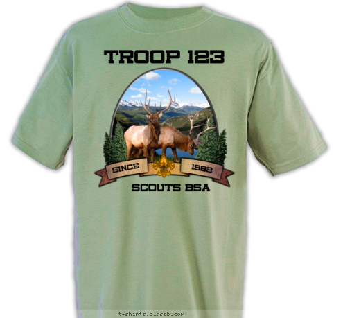 BOY SCOUTS OF AMERICA ANYTOWN, USA 123 TROOP T-shirt Design SP3331