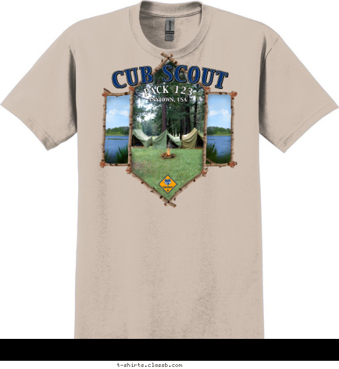 ANYTOWN, USA PACK 123 CUB SCOUT T-shirt Design SP3340