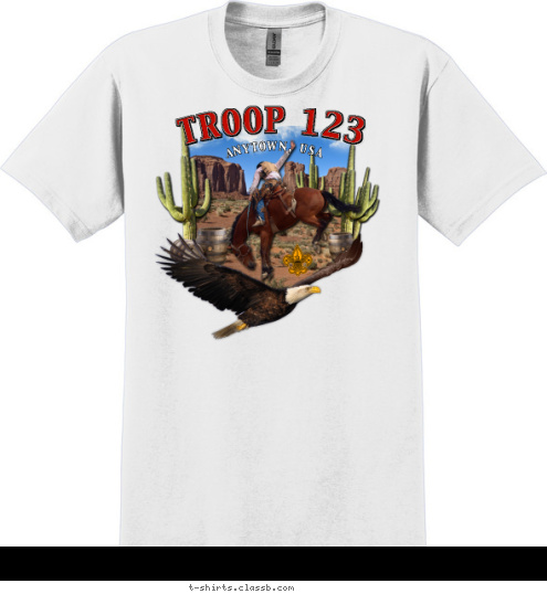 BOY SCOUTS OF AMERICA ANYTOWN, USA TROOP 123 T-shirt Design SP3372