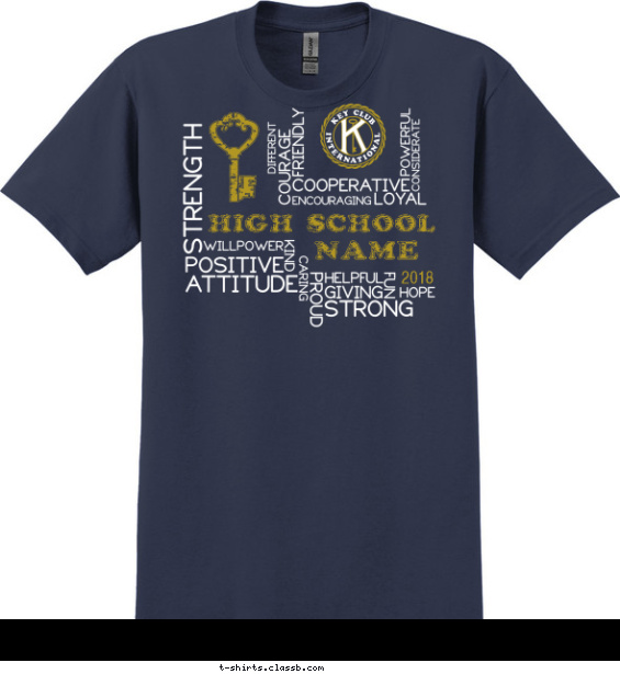Vertical Horizontal Key Club T-shirt Design