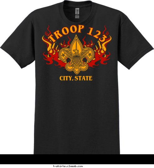 TROOP 123 TROOP 123 CITY, STATE T-shirt Design SP3473