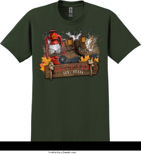 CITY, STATE Troop 123 T-shirt Design sp3359