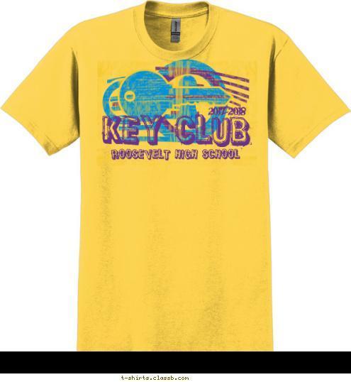 2017-2018 ROOSEVELT HIGH SCHOOL KEY CLUB T-shirt Design SP3456