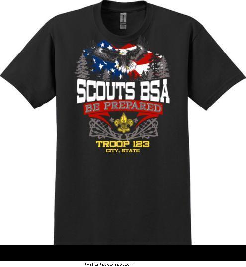 TROOP 123 CITY, STATE BOY SCOUTS T-shirt Design SP3513