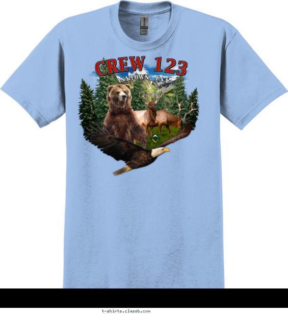 Cut Out Animal Scene Crew T-shirt Design