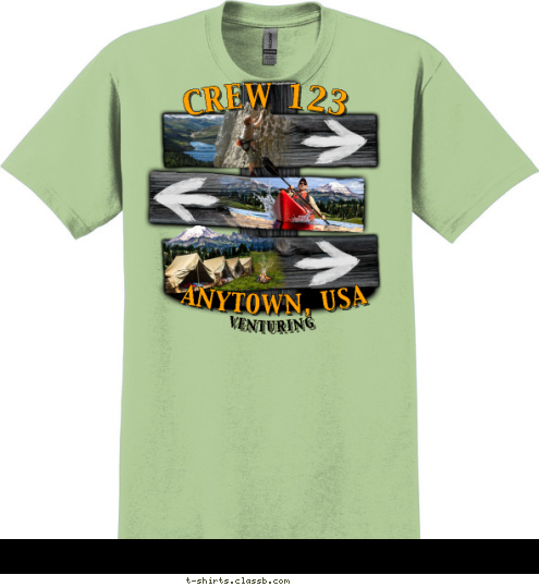 VENTURING ANYTOWN, USA CREW 123 T-shirt Design SP3348