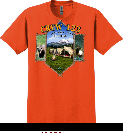 VENTURING ANYTOWN, USA CREW 123 T-shirt Design SP3345