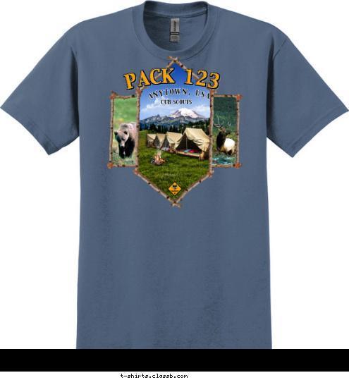 CUB SCOUTS ANYTOWN, USA PACK 123 T-shirt Design SP3347