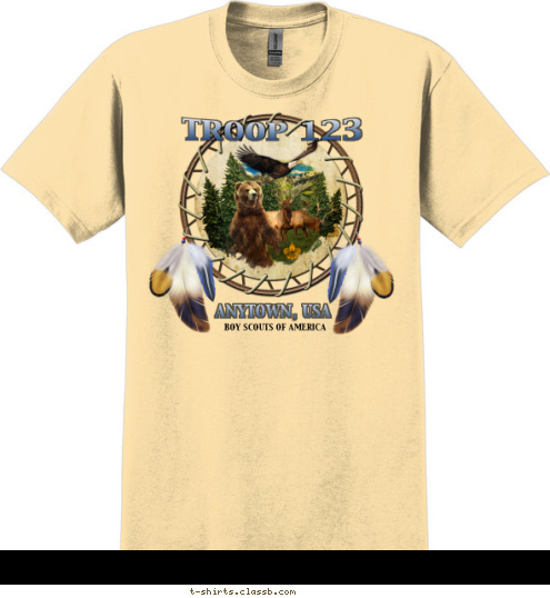 BOY SCOUTS OF AMERICA ANYTOWN, USA TROOP 123 T-shirt Design SP3362