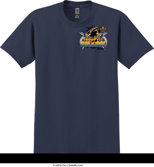 Boy Scouts of America TROOP 123 Patrol SHARK T-shirt Design 