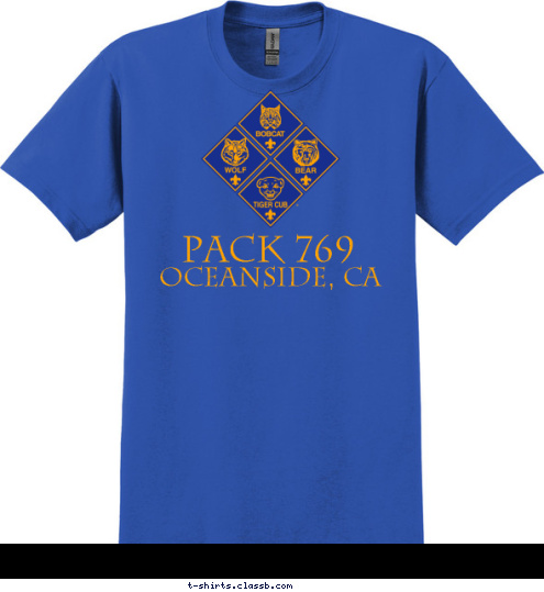 Oceanside, CA PACK 769 T-shirt Design 