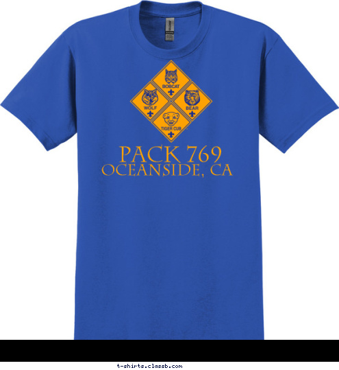 Tiger Cub Scouts       Pack 270        
First Christian Church Artesia NM PACK 769 Oceanside, CA T-shirt Design 