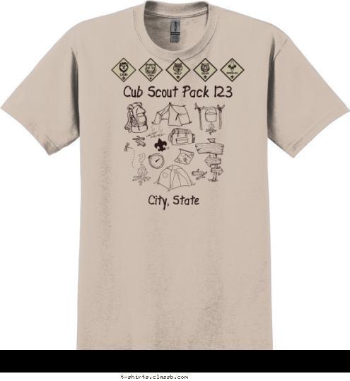 City, State
 Cub Scout Pack 123 T-shirt Design SP3549