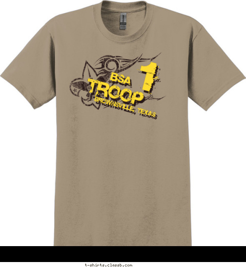 BRUNO 1 Brownsville, Texas  U.S.A. TROOP Brownsville, Texas 1 TROOP BSA T-shirt Design 