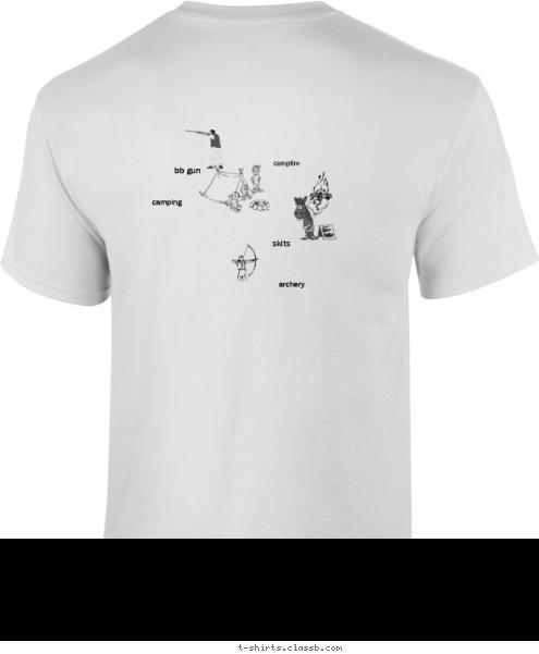 New Text  Your text here! pack 324
 skits campfire archery bb gun camping T-shirt Design 