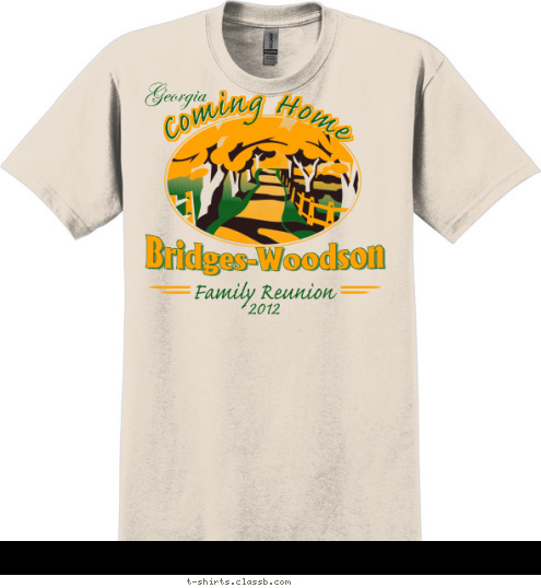 Georgia Bridges-Woodson Coming Home Family Reunion 2012 T-shirt Design 