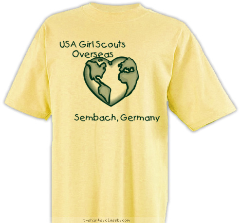 Discover!
Connect!
Take Action! Sembach, Germany USA Girl Scouts Overseas T-shirt Design 