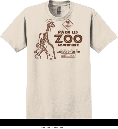 ARROW OF LIGHT! WE'RE ON OUR WAY TO THE ADVENTURES! ZOO PACK 123 T-shirt Design 