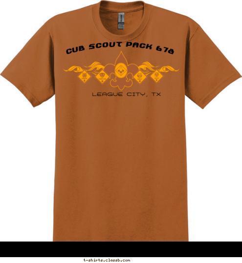 LEAGUE CITY, TX Cub Scout Pack 678 T-shirt Design 