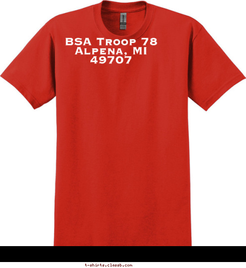 New Text BSA Troop 78 Alpena, MI 49707 T-shirt Design 