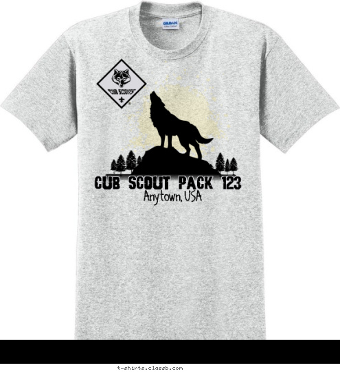 CUB SCOUT PACK 123 CUB SCOUT PACK 123 Anytown, USA T-shirt Design SP3552