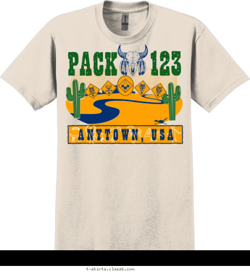 PACK      123 A N Y T O W N ,   U S A T-shirt Design 