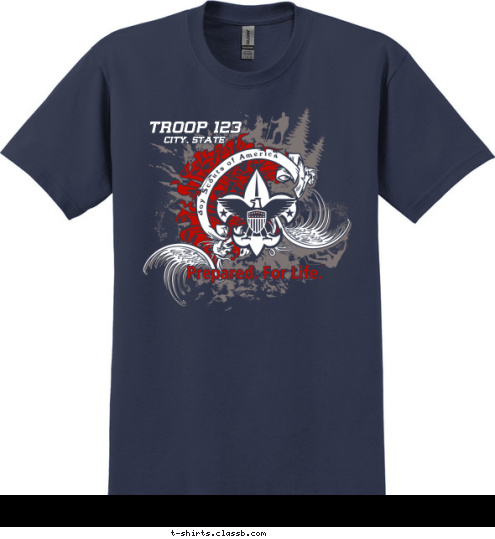 TROOP 123 CITY, STATE
 Boy Scouts of America T-shirt Design SP3505